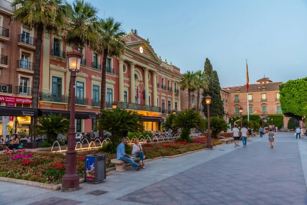 Murcia España Junio 2019 Vista Atardecer Del Ayuntamiento Murcia — Foto de Stock