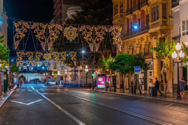 Alicante Span Haziran 2019 Alicante Spanya Sokaklarında Gece Hayatı — Stok fotoğraf