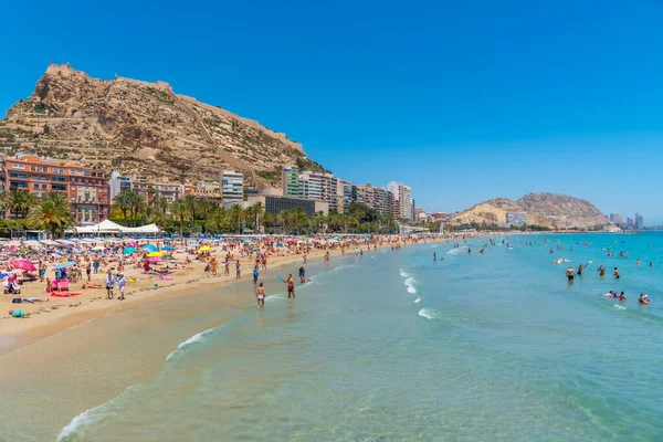 Alicante Spanien Juni 2019 Santa Barbara Slott Med Utsikt Över — Stockfoto