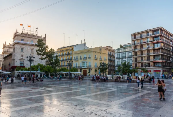 Valencia Spanje Juni 2019 Fuente Del Turia Fontein Plaza Virgen — Stockfoto