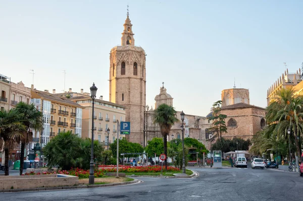 Valencia Spanje Juni 2019 Kathedraal Van Valencia Gezien Vanaf Plaza — Stockfoto