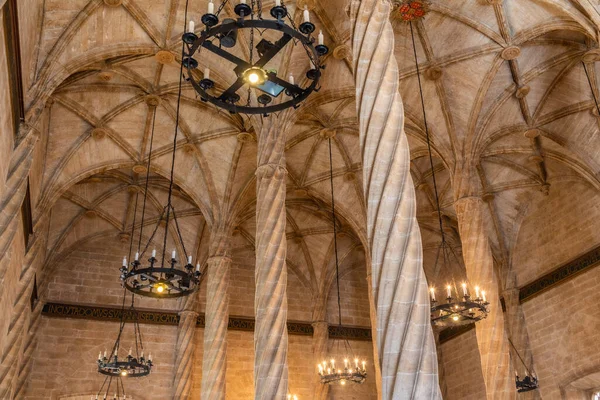 Valencia Spagna Giugno 2019 Sala Delle Colonne All Interno Dell — Foto Stock