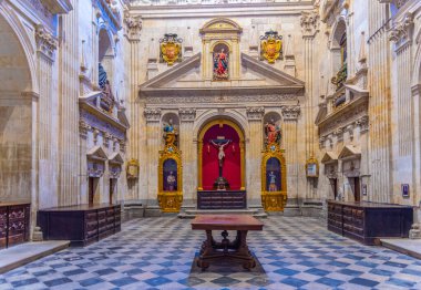 Salamanca, İspanya, 19 Mayıs 2019: Salamanca, İspanya 'da San Esteban Manastırı