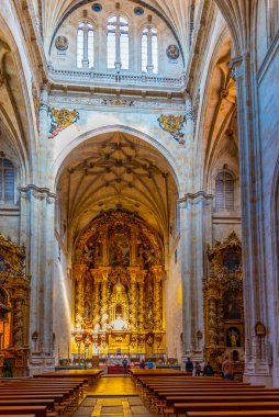Salamanca, İspanya, 19 Mayıs 2019: Salamanca, İspanya 'da San Esteban Manastırı