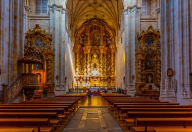 Salamanca, İspanya, 19 Mayıs 2019: Salamanca, İspanya 'da San Esteban Manastırı
