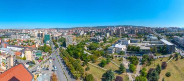 PRISHTINA, KOSOVO, 16 Eylül 2019: Prishtina, Kosova Panoraması
