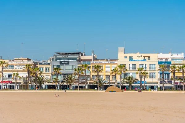 Valencia Spanje Juni 2019 Waterkant Aan Zee Valencia Spanje — Stockfoto