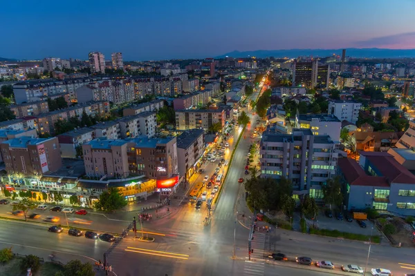 Prishtina Kosovo Septiembre 2019 Sunset View Deshmoret Kombit Boulevard Prishtina — Foto de Stock
