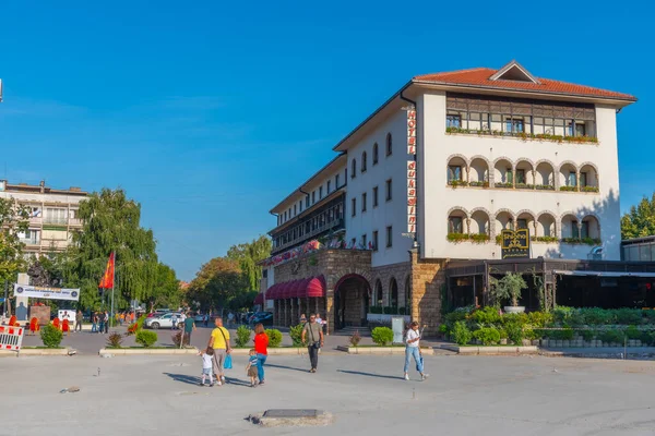 Peja Kosovo Septembrie 2019 Hotel Dukagjini Piața Principală Din Peja — Fotografie, imagine de stoc