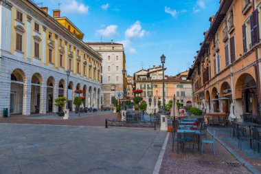 BRESCIA, İtalya, 15 Temmuz 2019: Brescia, İtalya 'daki Corso Palestro manzarası