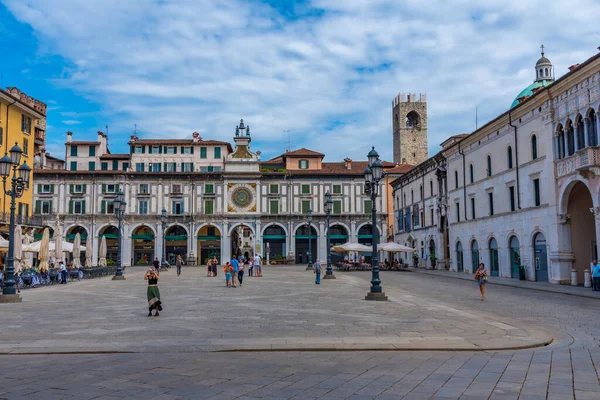 Brescia Talya Temmuz 2019 Brescia Talya Piazza Della Loggia Güneşli — Stok fotoğraf