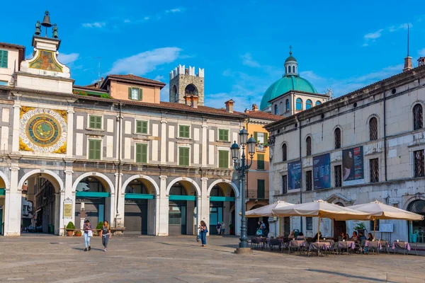 Brescia Itália Julho 2019 Vista Dia Ensolarado Piazza Della Loggia — Fotografia de Stock
