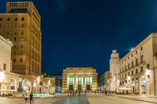 Brescia Olaszország 2019 Július Piazza Della Vittoria Éjszakai Kilátása Bresciában — Stock Fotó
