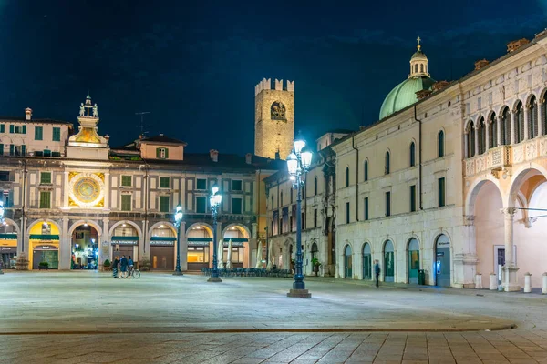 Brescia Italië Juli 2019 Nachtzicht Piazza Della Loggia Brescia Italië — Stockfoto