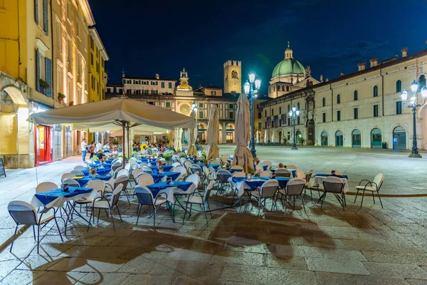 Brescia Itália Julho 2019 Vista Noturna Piazza Della Loggia Brescia — Fotografia de Stock