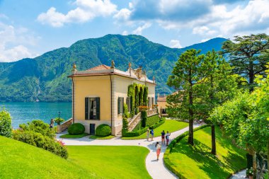 TREMEZZO, İtalya, 18 Temmuz 2019: Villa del Balbianello İtalya Como Gölü