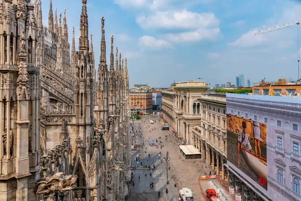 Milano Itália Julho 2019 Rua Centro Milão Vista Catedral Duomo — Fotografia de Stock