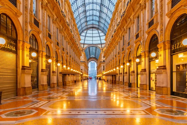 Milano Talya Temmuz 2019 Milano Talya Daki Boş Galleria Vittorio — Stok fotoğraf