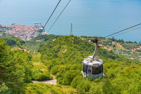 Malcesine Italia Luglio 2019 Veduta Aerea Malcesine Dal Monte Baldo — Foto Stock