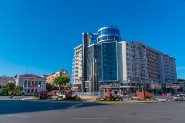 SHKODER, ALBANIA, 20 EYLÜL 2019: Arnavutluk 'un Şkoder kentinde demokrasi meydanı