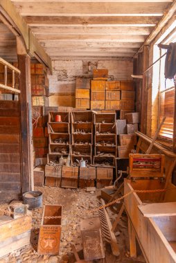 WOOLMERS, AUSTRALIA, FEBRUARY 24, 2020: Woolmers malikanesinde bir elma şarabı evi, Tazmanya, Avustralya 'daki dünya mirası mahkum bölgesi