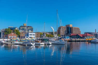 HOBART, AUSTRALYA, 22 Şubat 2020: Hobart, Avustralya Limanı