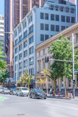 AUCKLAND, NEW ZEALAND, 20 Şubat 2020: Auckland, Yeni Zelanda 'daki Queen caddesinin görüntüsü
