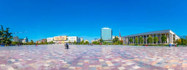 Tirana Albania 2019 Panoráma Skanderbegova Náměstí Tiraně Albánii — Stock fotografie