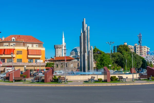 Shkoder Albania Settembre 2019 Moschea Ebu Bekr Vista Dietro Piazza — Foto Stock