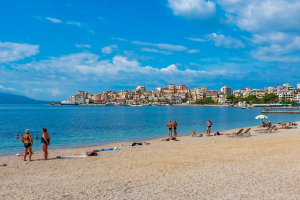 Sarande Albanien September 2019 Die Menschen Genießen Einen Sonnigen Tag — Stockfoto