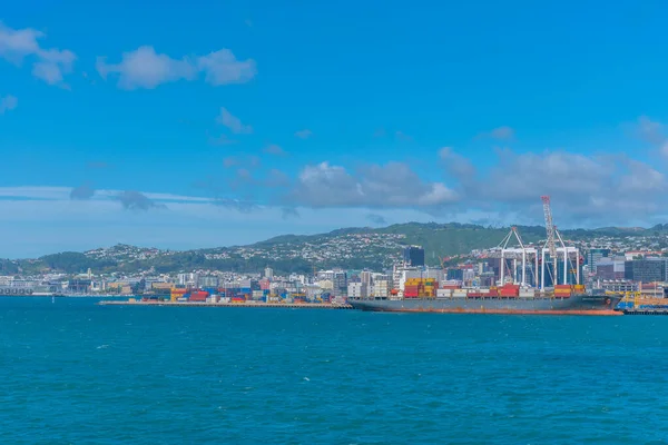 Wellington Nieuw Zealand Februari 2020 Containerhaven Wellington Nieuw Zeeland — Stockfoto
