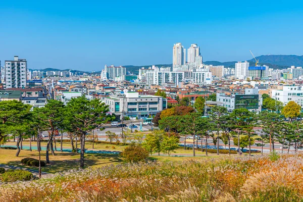 Suwon Korea Oktober 2019 Landschap Van Suwon Achter Fort Hwaseong — Stockfoto