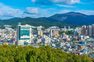 Gwangju, Kore, 22 Ekim 2019: Gwangju, Kore Cumhuriyeti 'nin havadan görünüşü