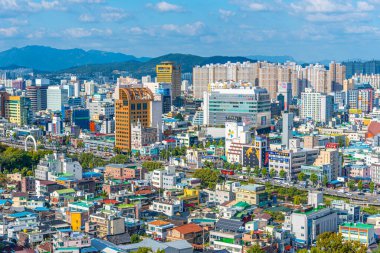 Gwangju, Kore, 22 Ekim 2019: Gwangju, Kore Cumhuriyeti 'nin havadan görünüşü