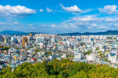 Gwangju, Kore, 22 Ekim 2019: Gwangju, Kore Cumhuriyeti 'nin havadan görünüşü