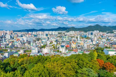 Gwangju, Kore, 22 Ekim 2019: Gwangju, Kore Cumhuriyeti 'nin havadan görünüşü