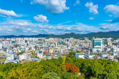 Gwangju, Kore, 22 Ekim 2019: Gwangju, Kore Cumhuriyeti 'nin havadan görünüşü