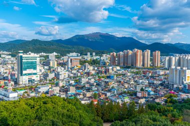 Gwangju, Kore, 22 Ekim 2019: Gwangju, Kore Cumhuriyeti 'nin havadan görünüşü