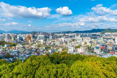 Gwangju, Kore, 22 Ekim 2019: Gwangju, Kore Cumhuriyeti 'nin havadan görünüşü