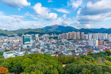 Gwangju, Kore, 22 Ekim 2019: Gwangju, Kore Cumhuriyeti 'nin havadan görünüşü