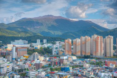 Gwangju, Kore, 22 Ekim 2019: Gwangju, Kore Cumhuriyeti 'nin havadan görünüşü