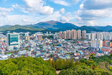Gwangju, Kore, 22 Ekim 2019: Gwangju, Kore Cumhuriyeti 'nin havadan görünüşü