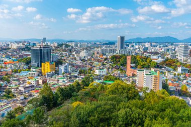 Gwangju, Kore, 22 Ekim 2019: Gwangju, Kore Cumhuriyeti 'nin havadan görünüşü