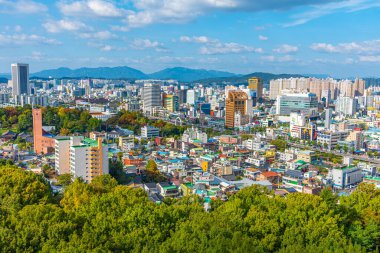 Gwangju, Kore, 22 Ekim 2019: Gwangju, Kore Cumhuriyeti 'nin havadan görünüşü