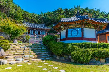Gwangju, Kore, 21 Ekim 2019: Kore Cumhuriyeti 'ndeki Mudeungsan Ulusal Parkı' ndaki Jeungsimsa Tapınağı