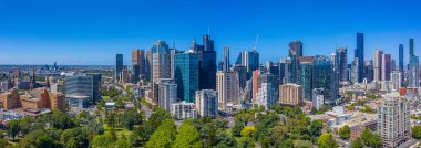 MELBOURNE, AUSTRALYA, 31 ARALIK 2019: Melboure, Avustralya 'nın Merkez İş Bölgesindeki Gökdelenler