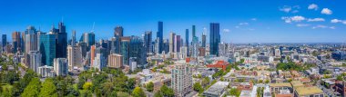 MELBOURNE, AUSTRALYA, 31 ARALIK 2019: Melboure, Avustralya 'nın Merkez İş Bölgesindeki Gökdelenler