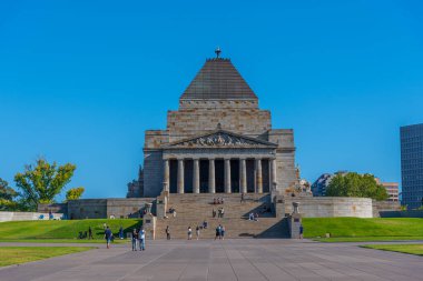 MELBOURNE, AUSTRALYA, 31 ARALIK 2019: Melbourne, Avustralya 'da Anma Tapınağı