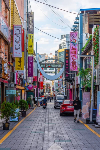 Gwangju Korea October 2019 Stores Situated Street Central Gwangju Republic — Stock Photo, Image
