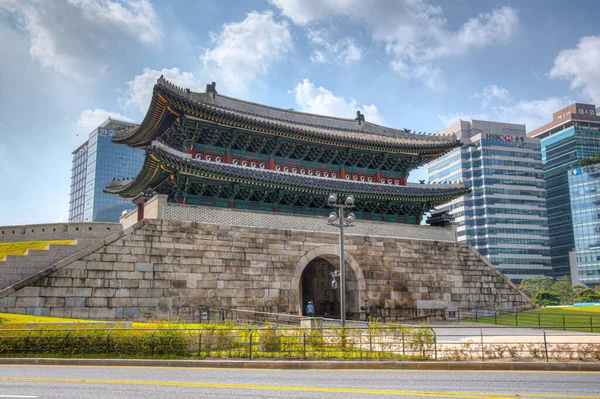 Seoul Coreia Outubro 2019 Cidade Seul Atrás Sungnyemun Gate República — Fotografia de Stock
